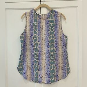 Equipment Silk Snakeskin Print Top